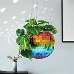 Disco Ball Hanging Planter-Rainbow 8''