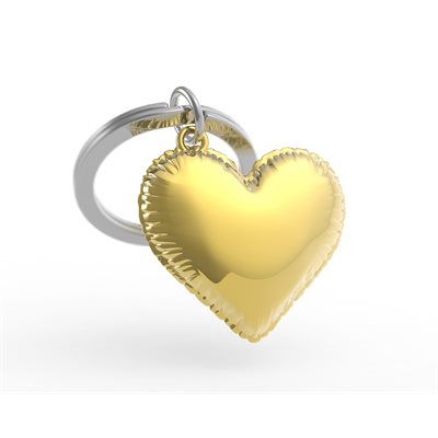 Keychain-Gold Heart Balloon